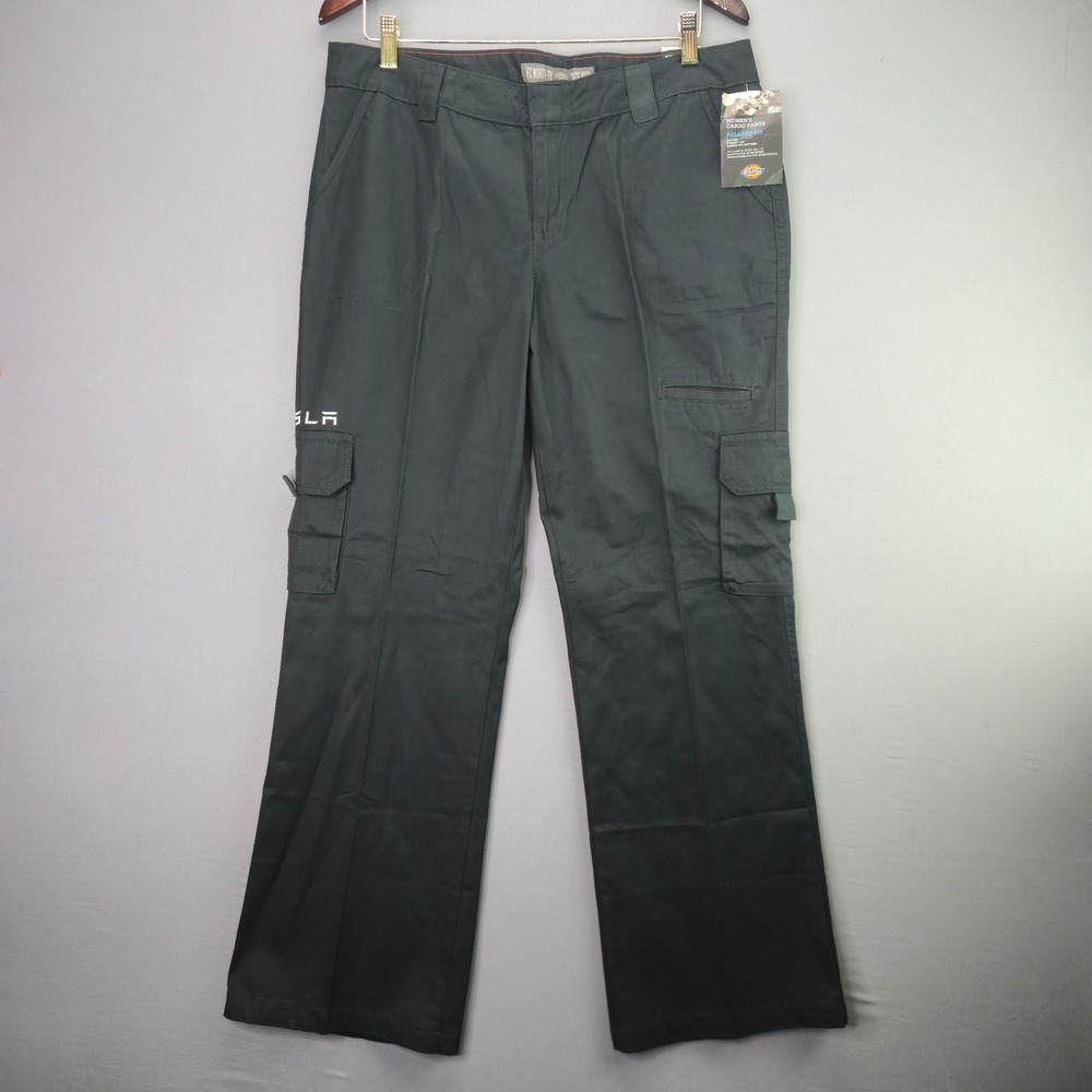 Dickies Cargo Pants Tesla Relaxed Fit 14 RG Black Straight Leg Cotton NWT